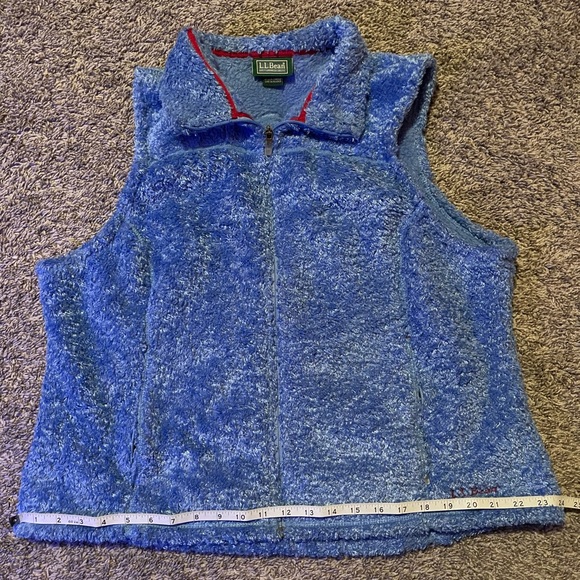 L.L. Bean Women's XL Blue Zip Up Sherpa Vest Fuzzy - Picture 1 of 9